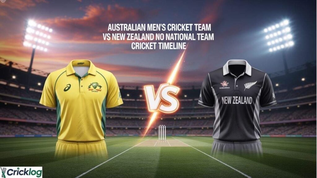 Australian Men’s Cricket Team vs New Zealand National Cricket Team Timeline.