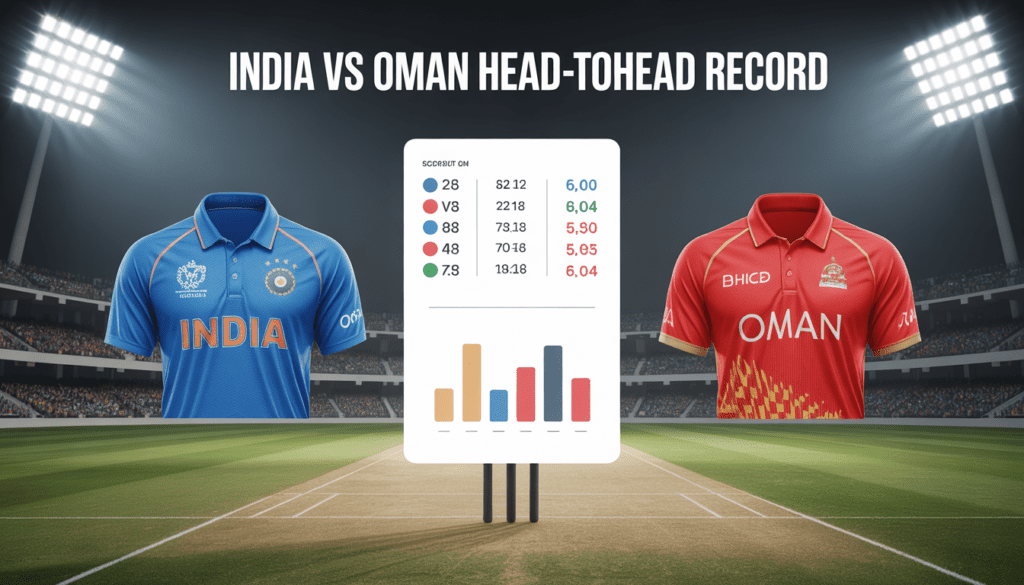 India vs Oman head to head stats.