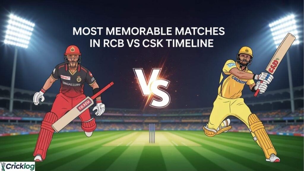 RCB vs CSK memorable matches graphic