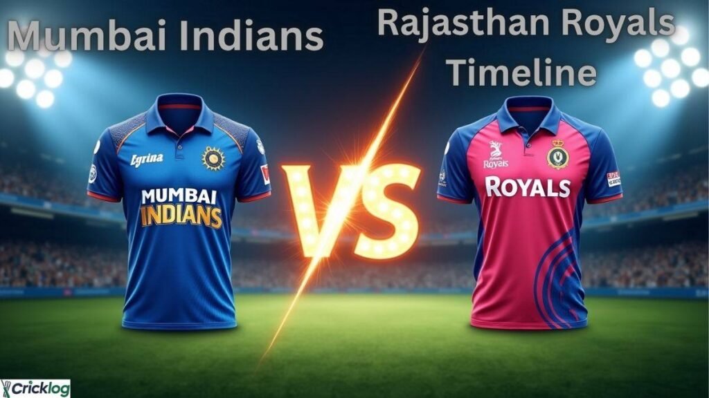 Mumbai Indians vs Rajasthan Royals Timeline.