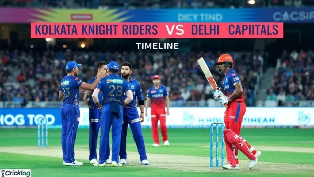 delhi capitals vs kolkata knight riders timeline​