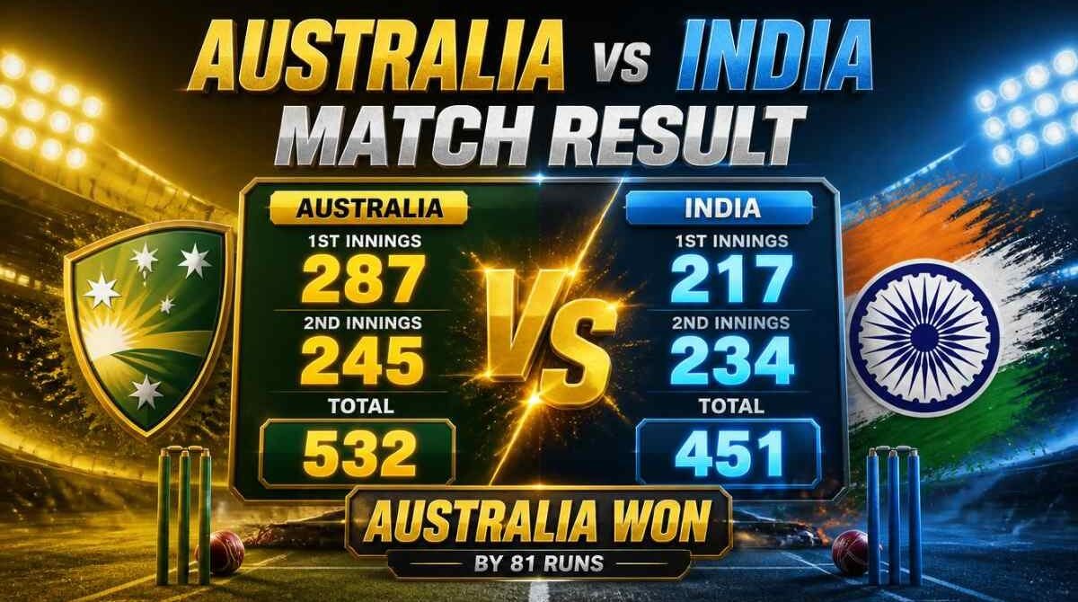 Australia vs India match result, Australia won by 81 runs