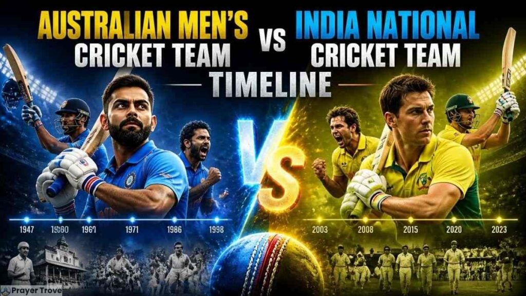 Australian Men’s Cricket Team vs India National Cricket Team Timeline