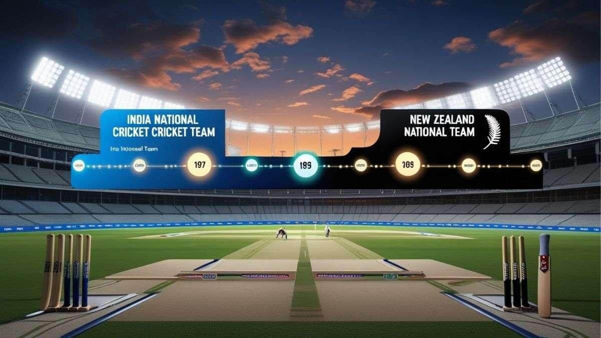 India vs New Zealand cricket stats timeline.