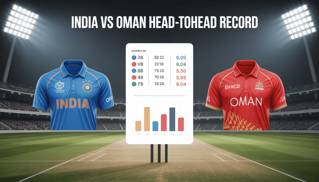 India vs Oman head to head stats.