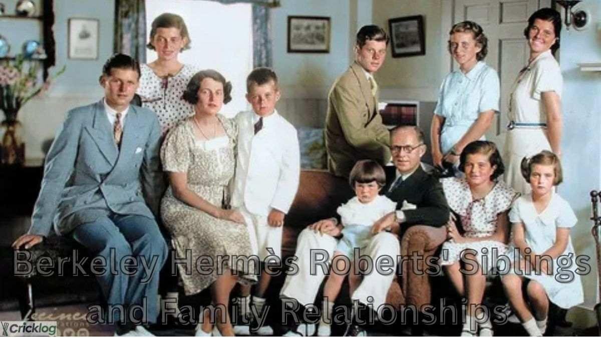 Vintage family portrait with multiple siblings